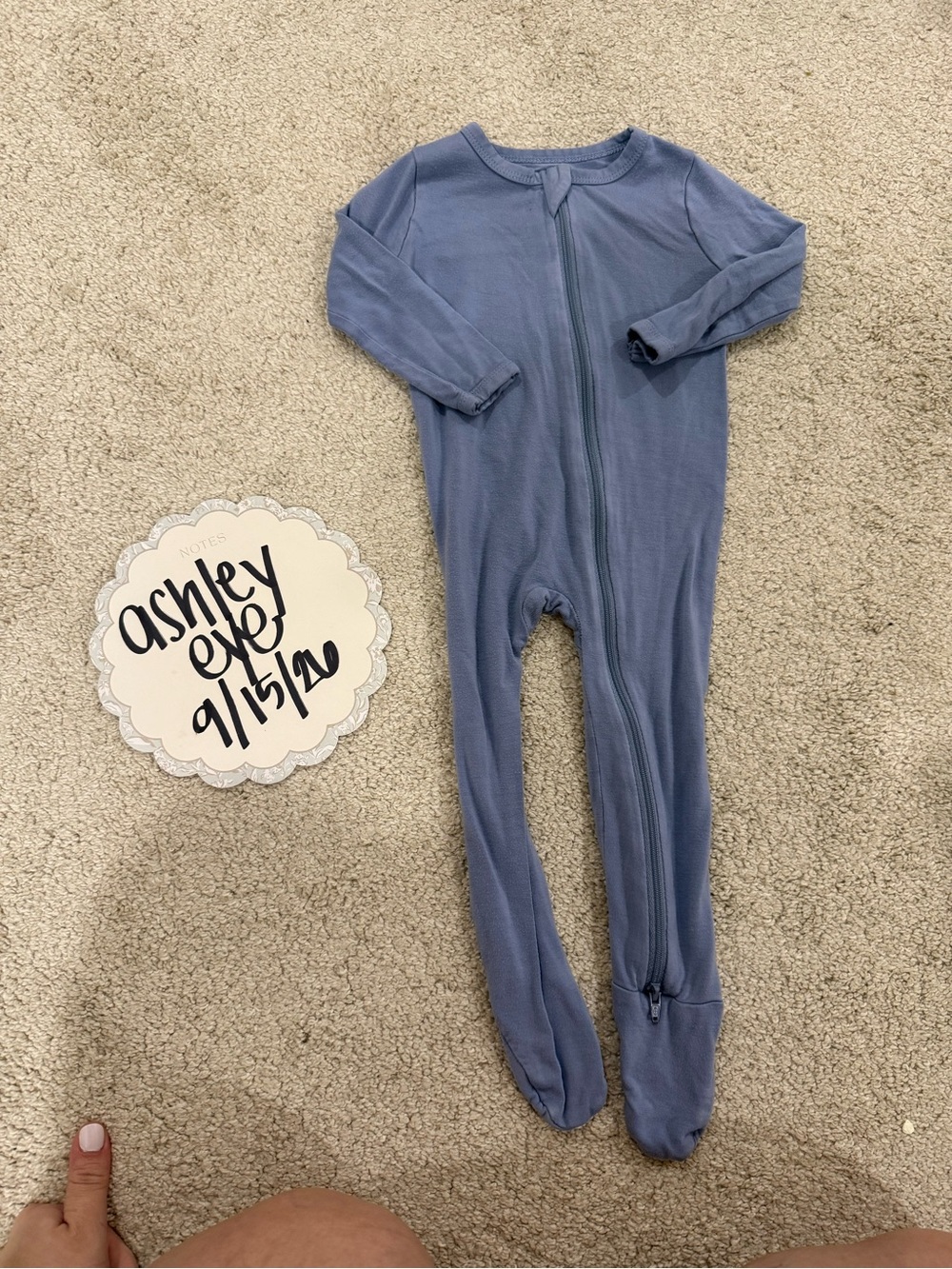 Kyte BABY Slate Blue Footed Zipper One-Piece
